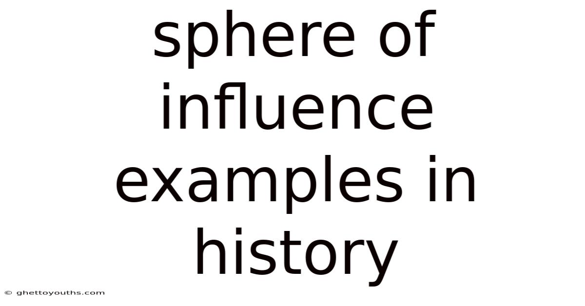 Sphere Of Influence Examples In History