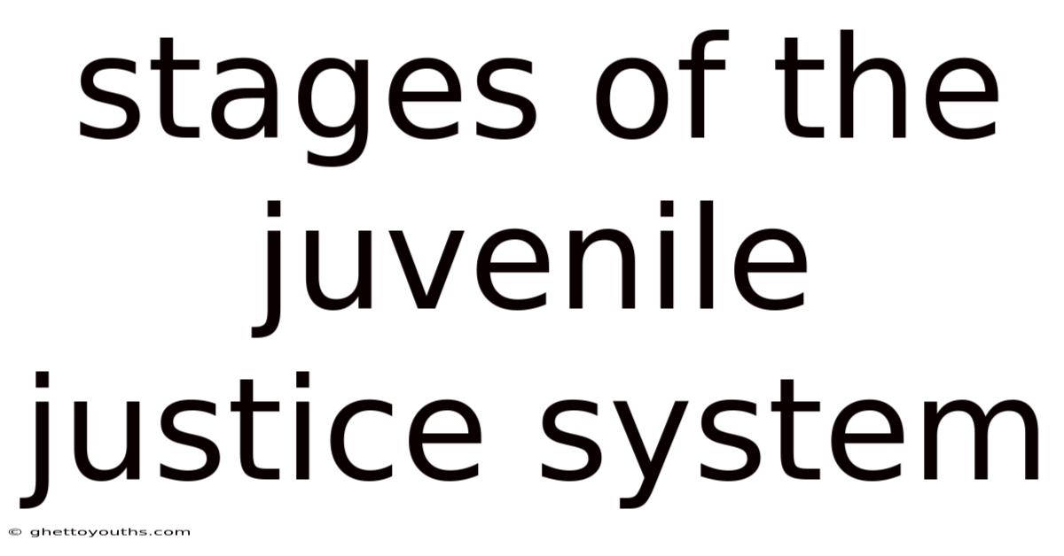 Stages Of The Juvenile Justice System