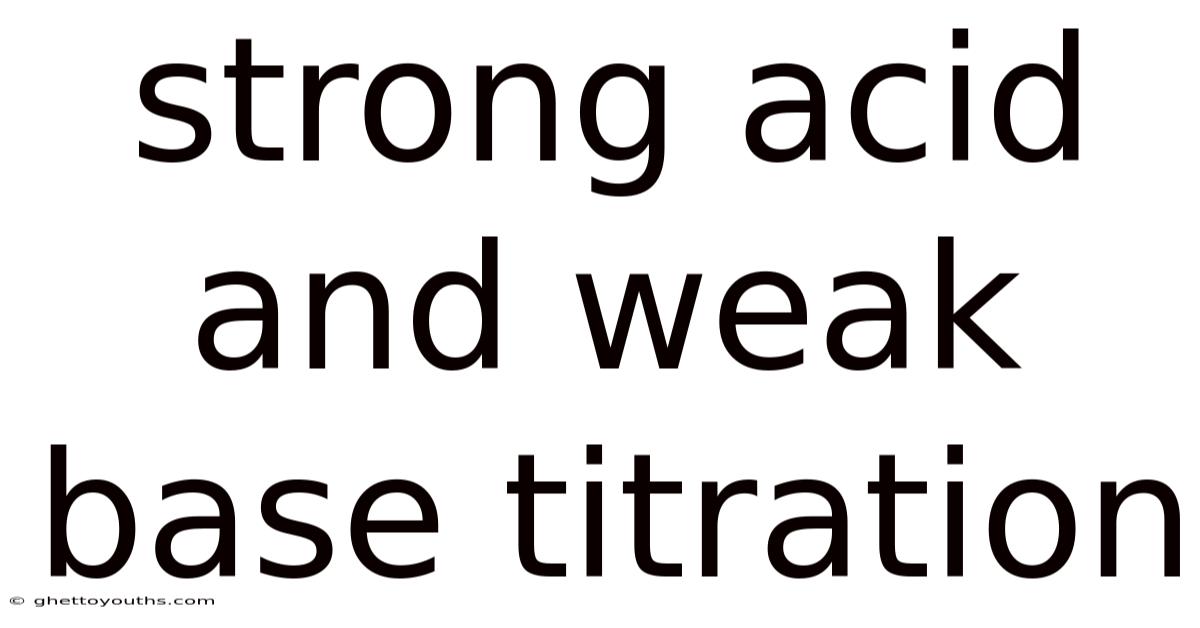 Strong Acid And Weak Base Titration