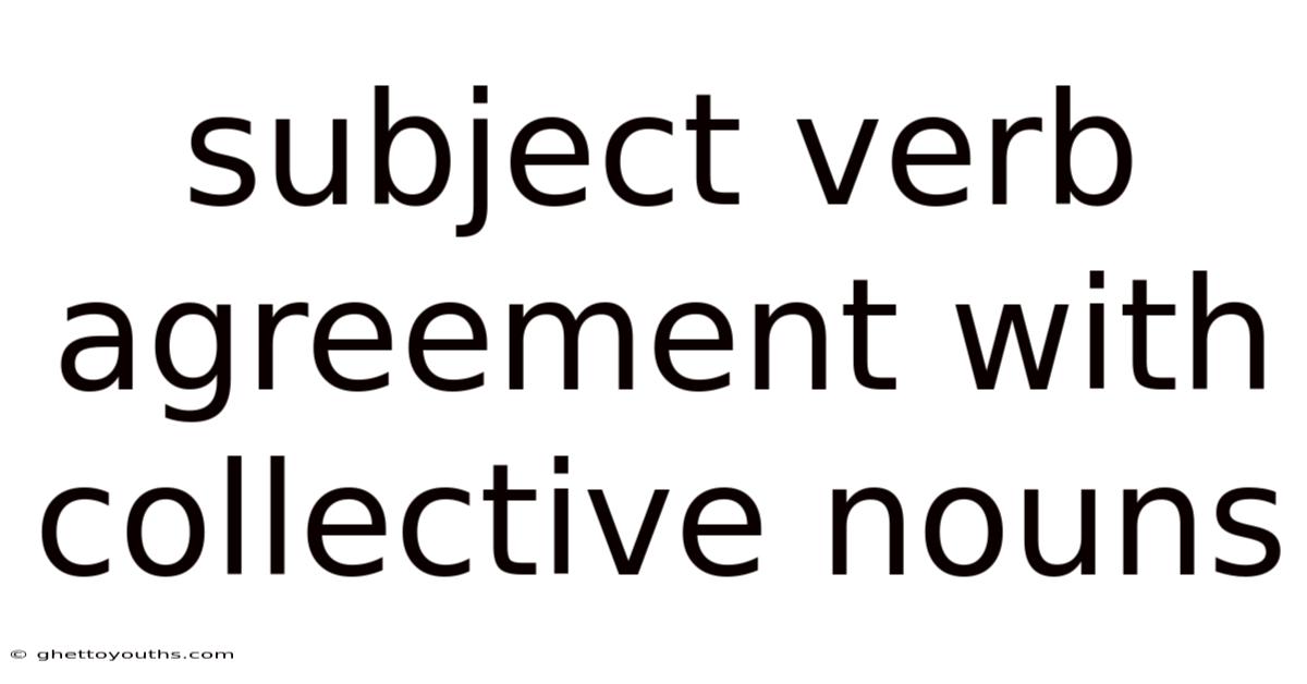 Subject Verb Agreement With Collective Nouns