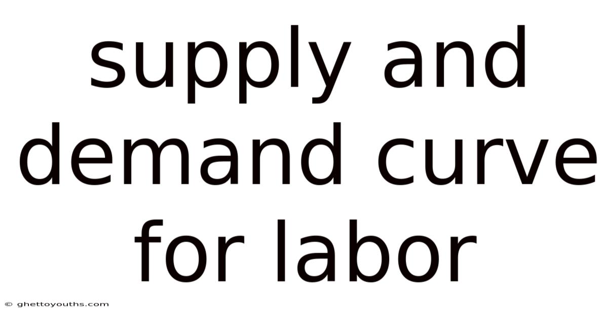 Supply And Demand Curve For Labor