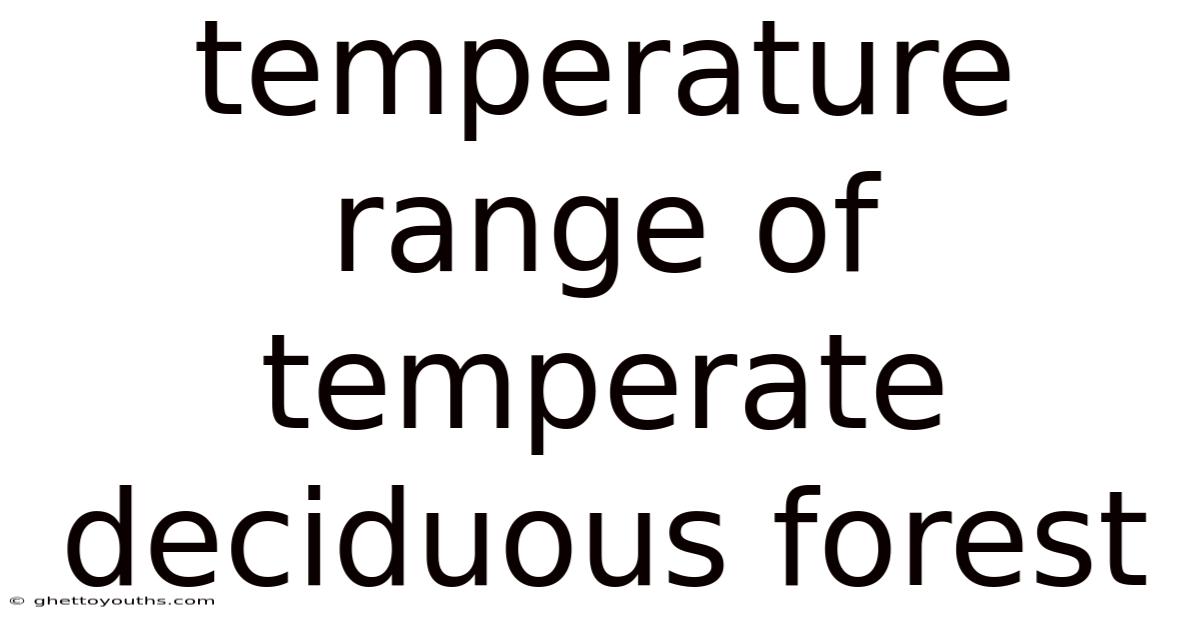 Temperature Range Of Temperate Deciduous Forest