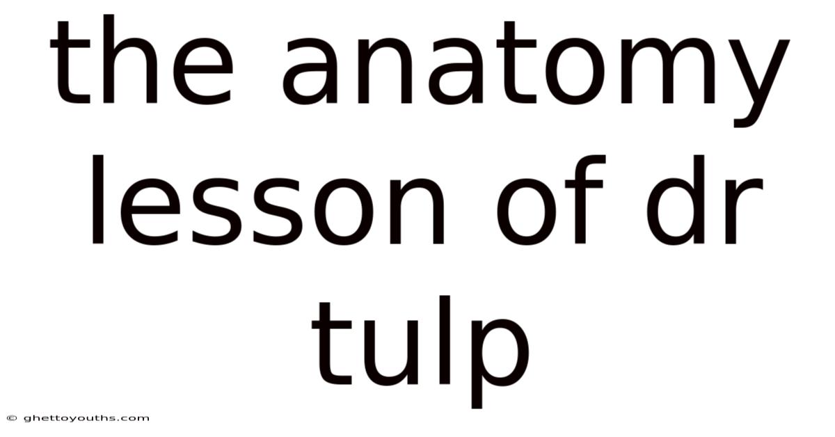 The Anatomy Lesson Of Dr Tulp