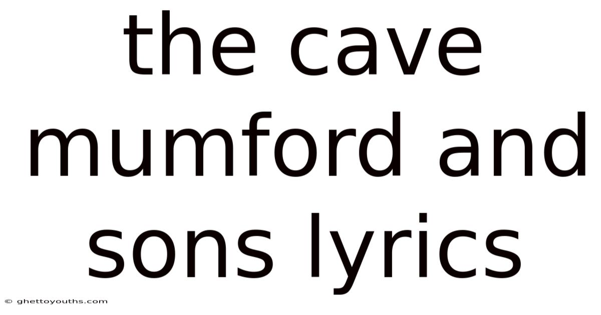 The Cave Mumford And Sons Lyrics