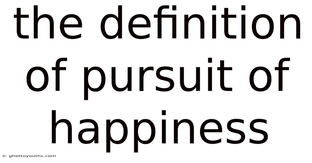 The Definition Of Pursuit Of Happiness