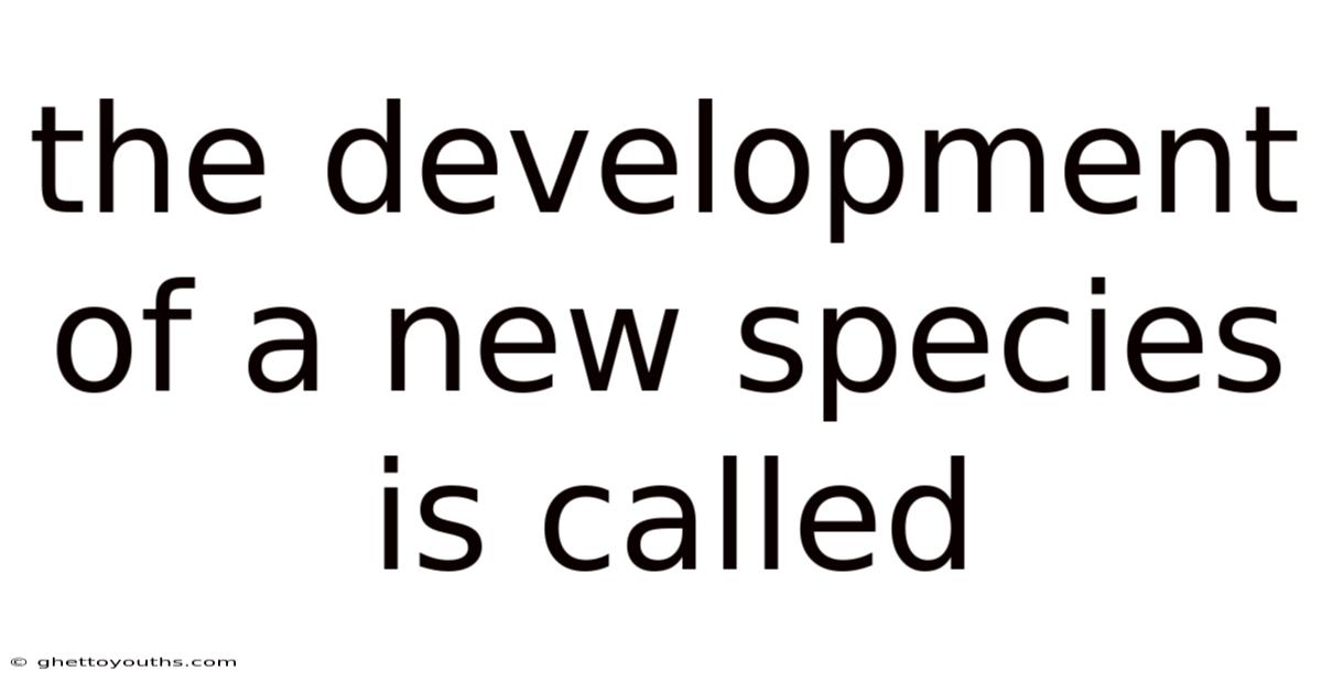 The Development Of A New Species Is Called