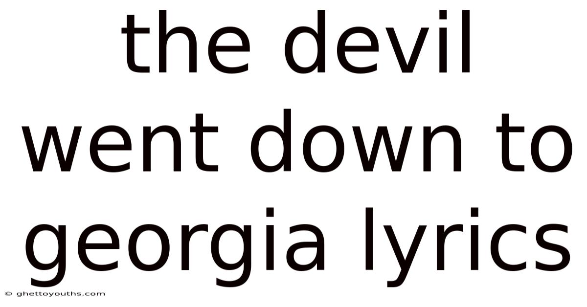 The Devil Went Down To Georgia Lyrics