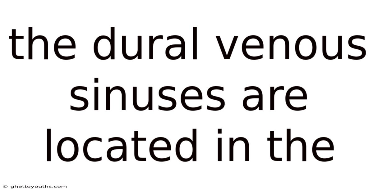The Dural Venous Sinuses Are Located In The
