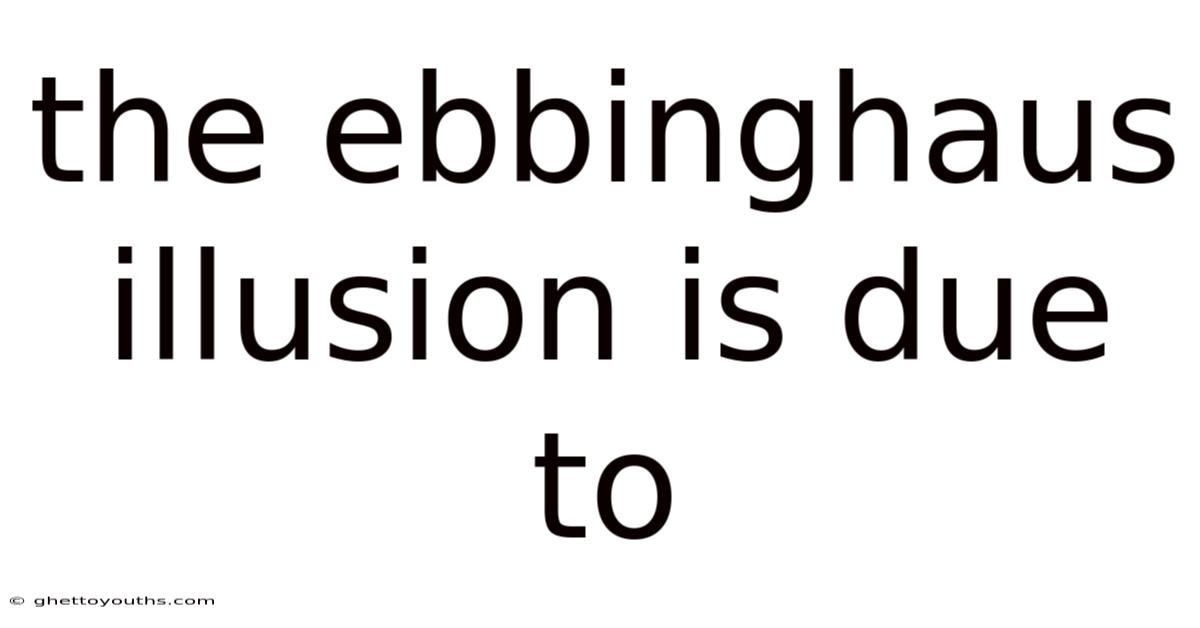 The Ebbinghaus Illusion Is Due To