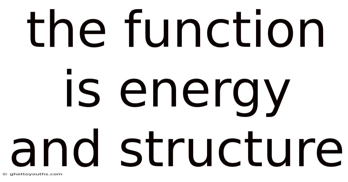 The Function Is Energy And Structure