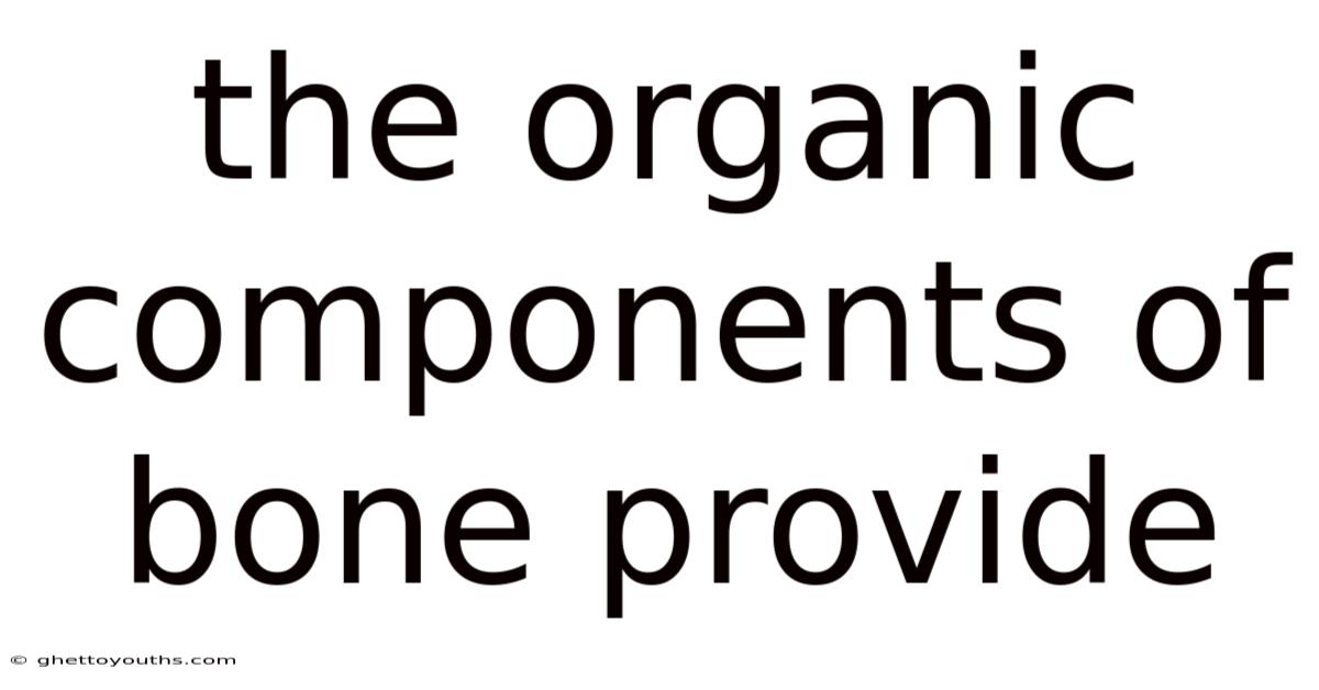 The Organic Components Of Bone Provide