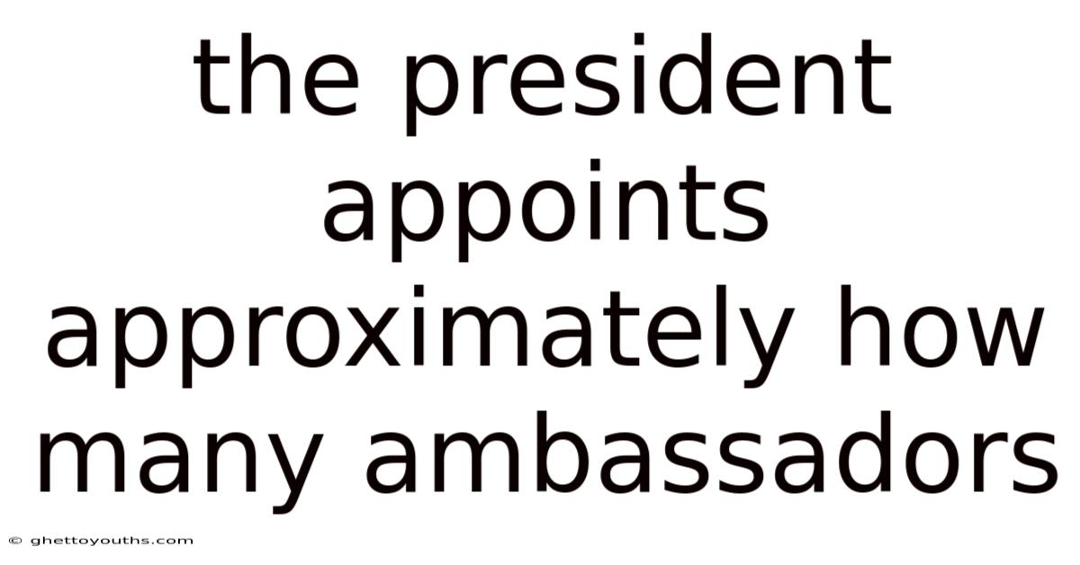 The President Appoints Approximately How Many Ambassadors