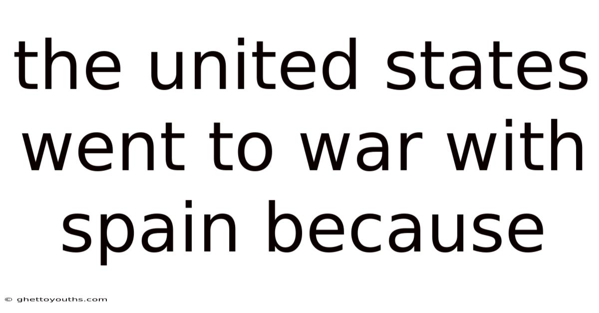 The United States Went To War With Spain Because