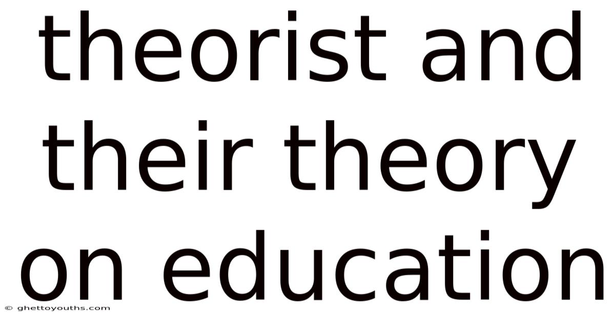 Theorist And Their Theory On Education