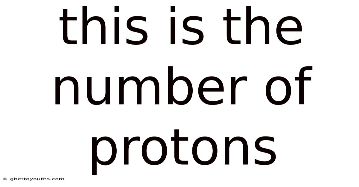 This Is The Number Of Protons