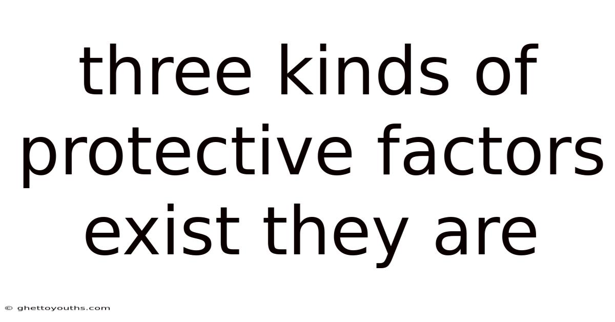 Three Kinds Of Protective Factors Exist They Are