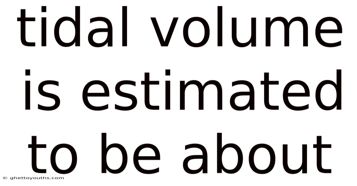 Tidal Volume Is Estimated To Be About