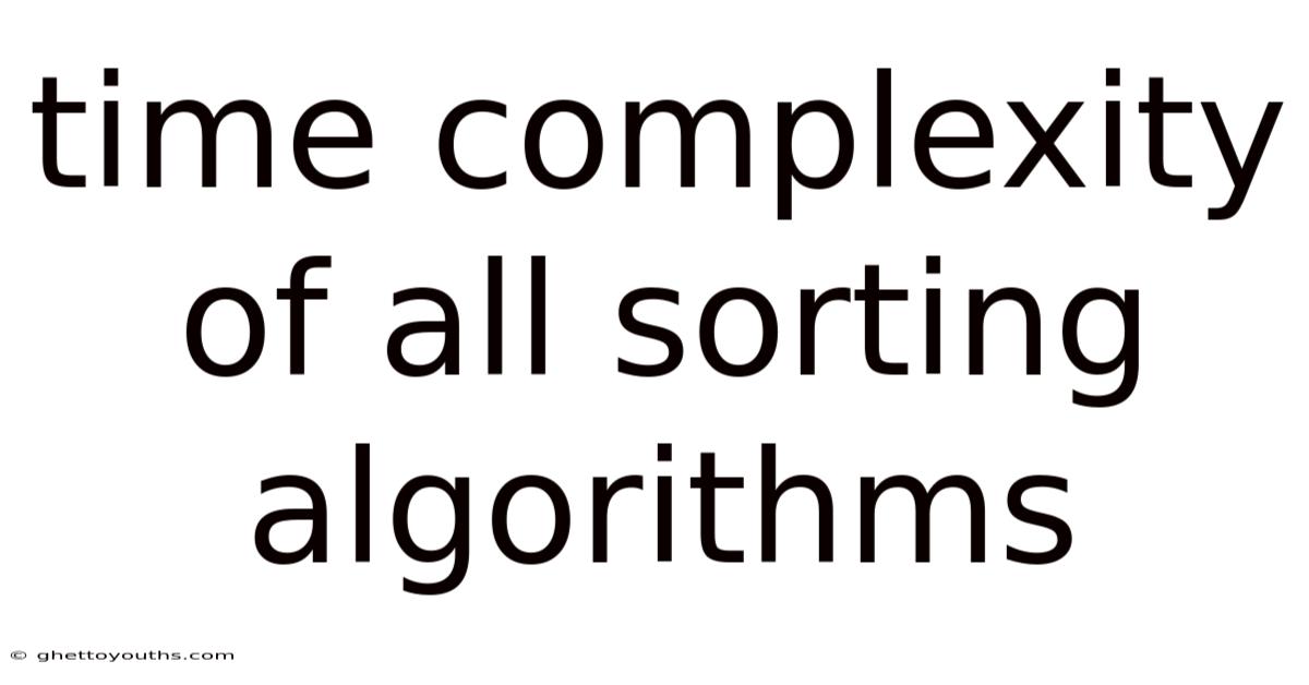 Time Complexity Of All Sorting Algorithms