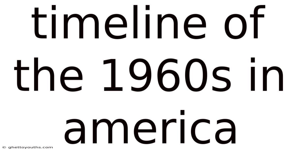 Timeline Of The 1960s In America