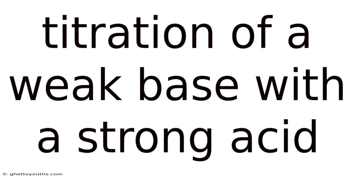 Titration Of A Weak Base With A Strong Acid