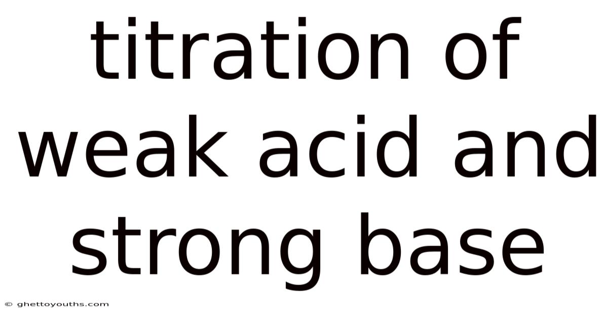 Titration Of Weak Acid And Strong Base