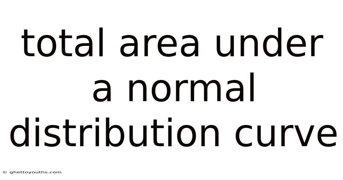 Total Area Under A Normal Distribution Curve
