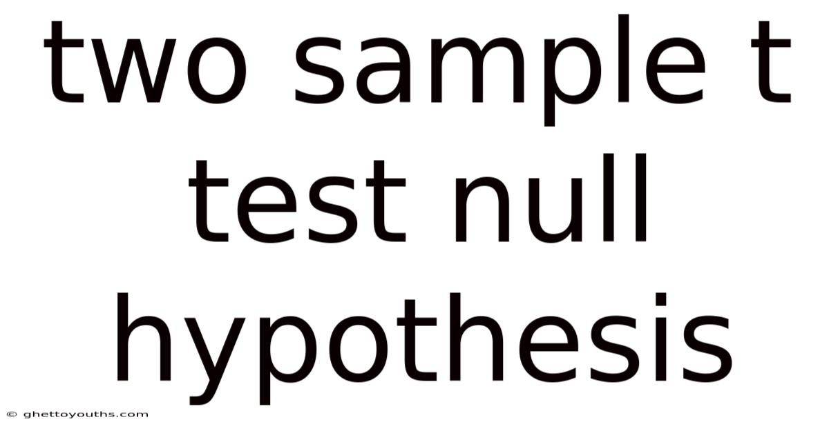 Two Sample T Test Null Hypothesis