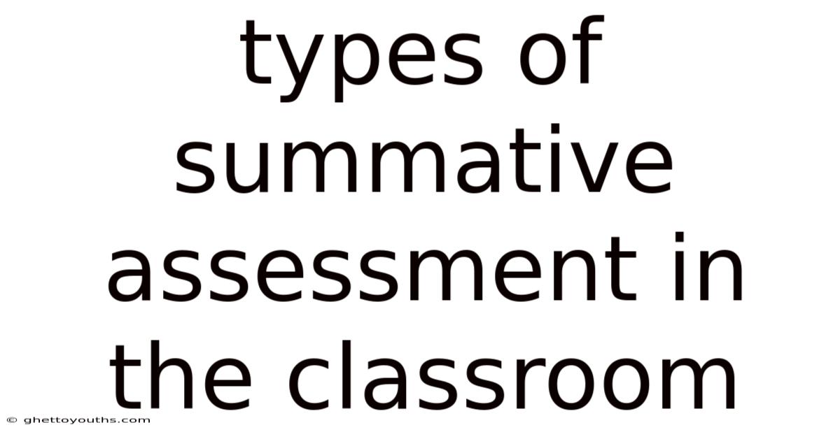 Types Of Summative Assessment In The Classroom