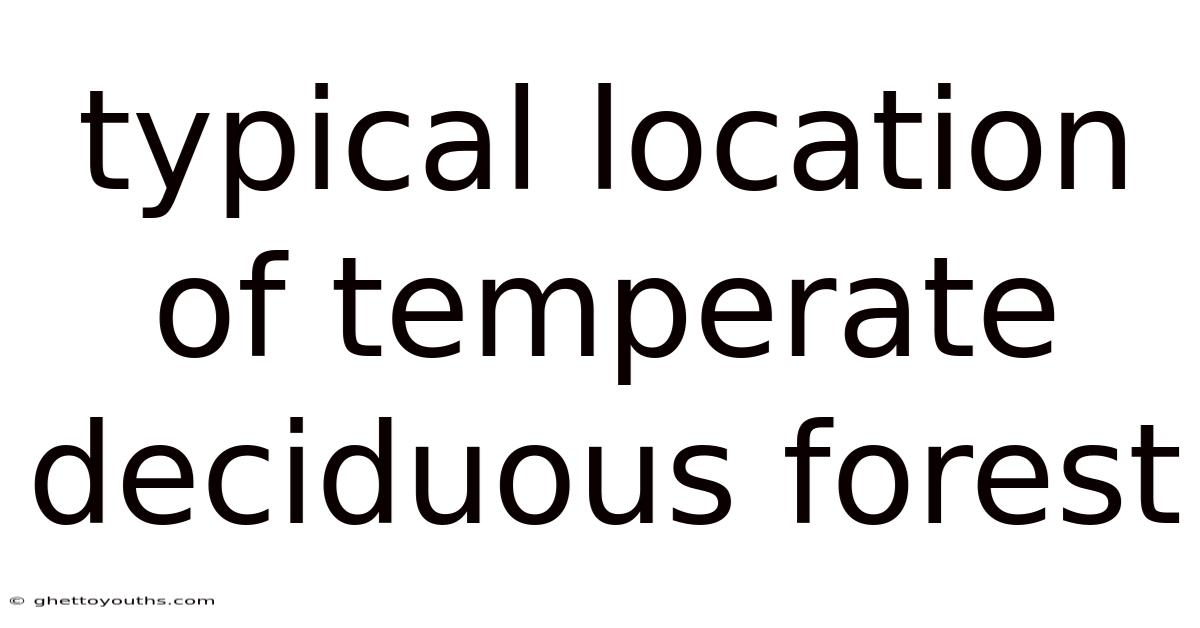 Typical Location Of Temperate Deciduous Forest