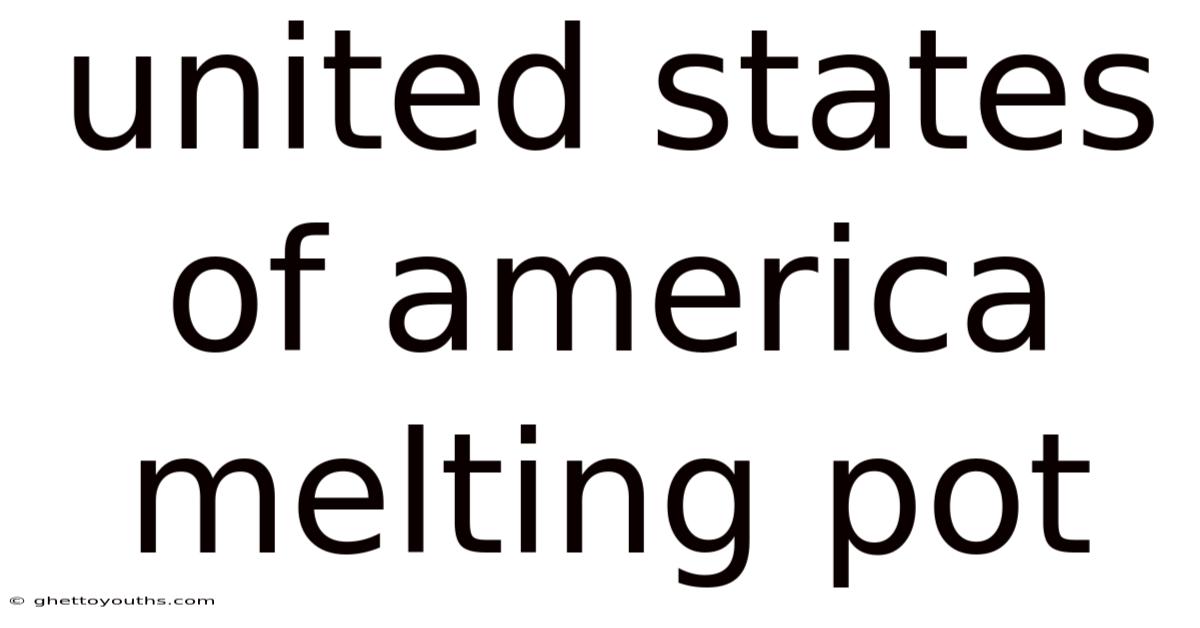 United States Of America Melting Pot