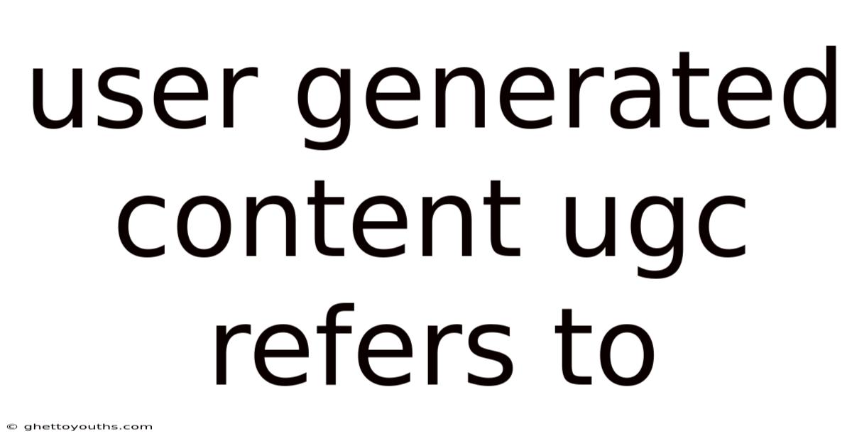 User Generated Content Ugc Refers To