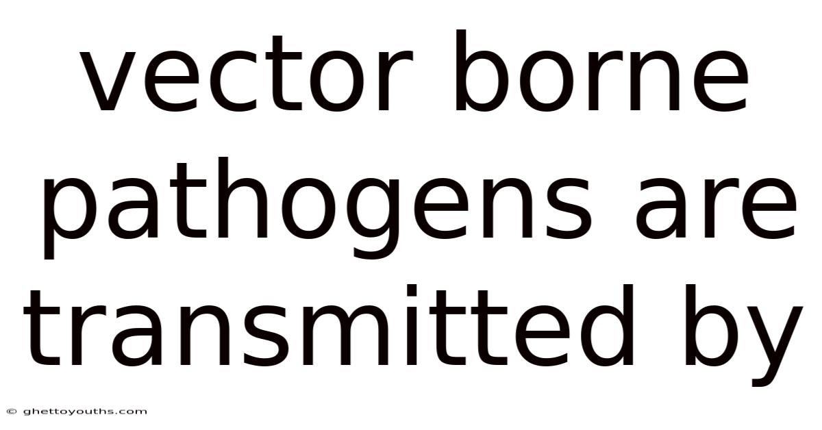 Vector Borne Pathogens Are Transmitted By