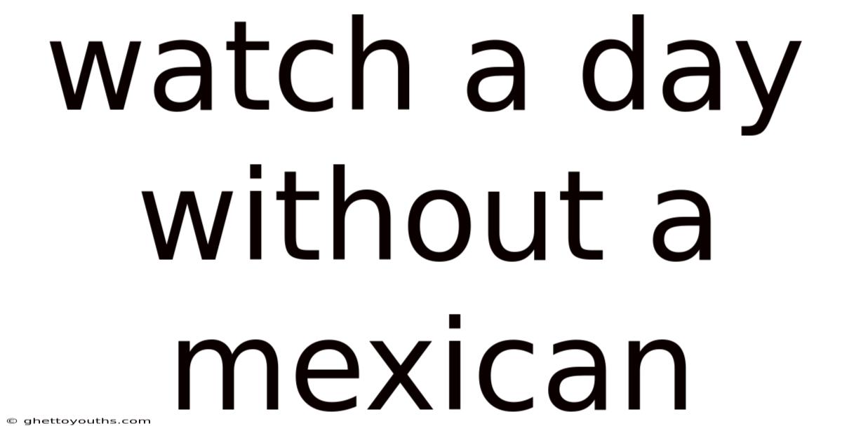 Watch A Day Without A Mexican