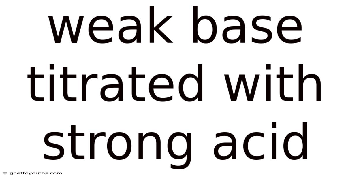 Weak Base Titrated With Strong Acid