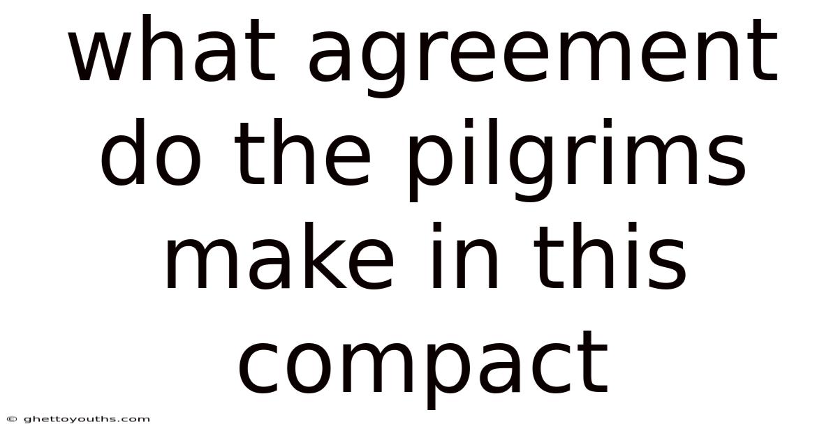 What Agreement Do The Pilgrims Make In This Compact