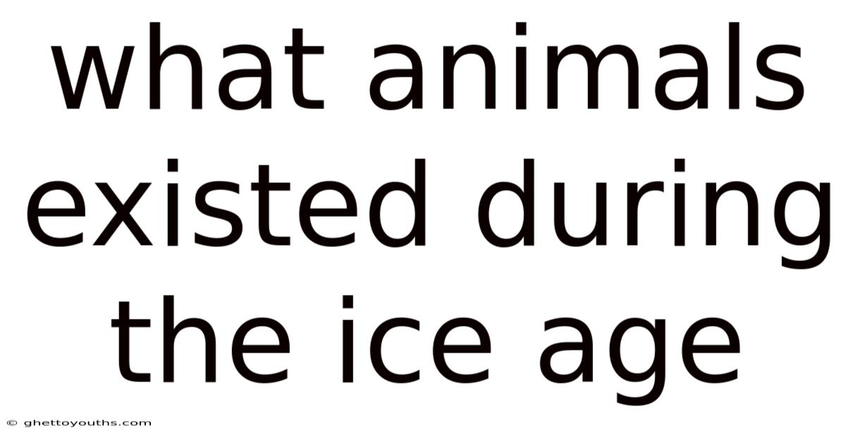 What Animals Existed During The Ice Age