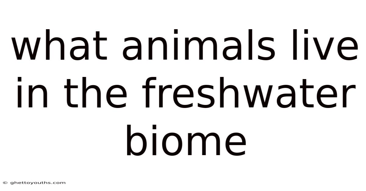 What Animals Live In The Freshwater Biome
