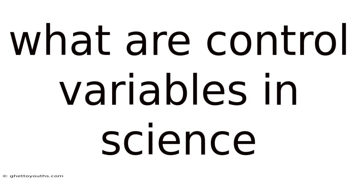 What Are Control Variables In Science
