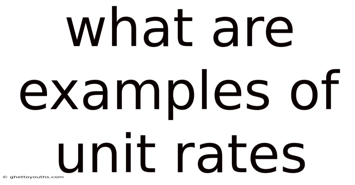 What Are Examples Of Unit Rates