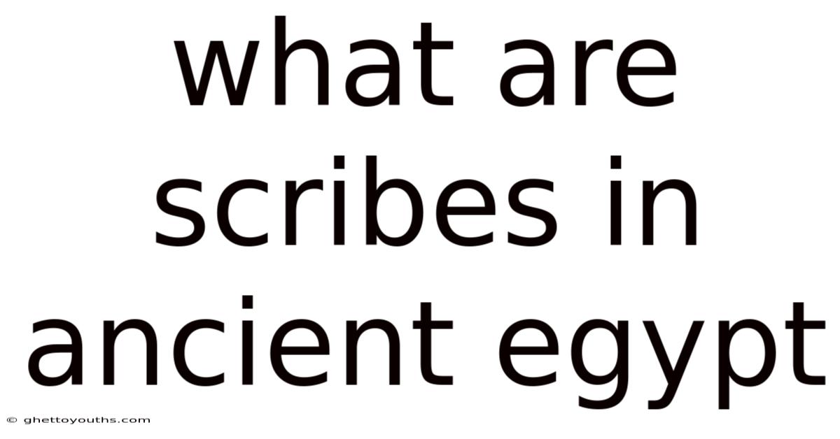 What Are Scribes In Ancient Egypt