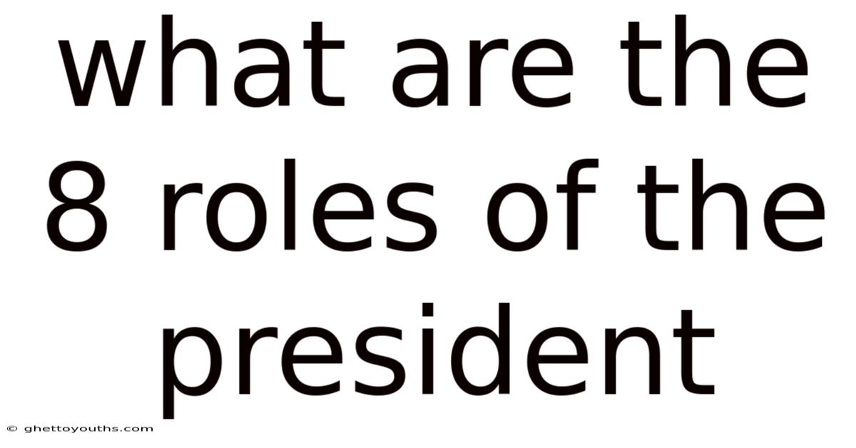 What Are The 8 Roles Of The President