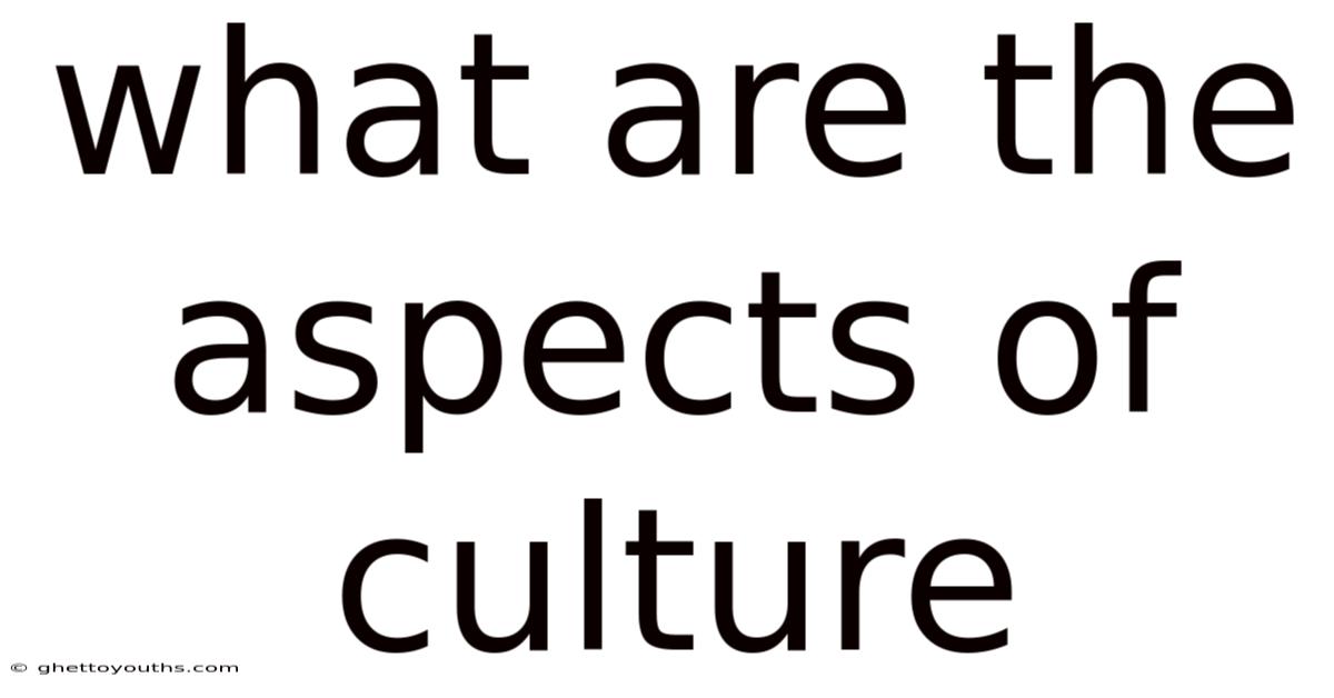 What Are The Aspects Of Culture