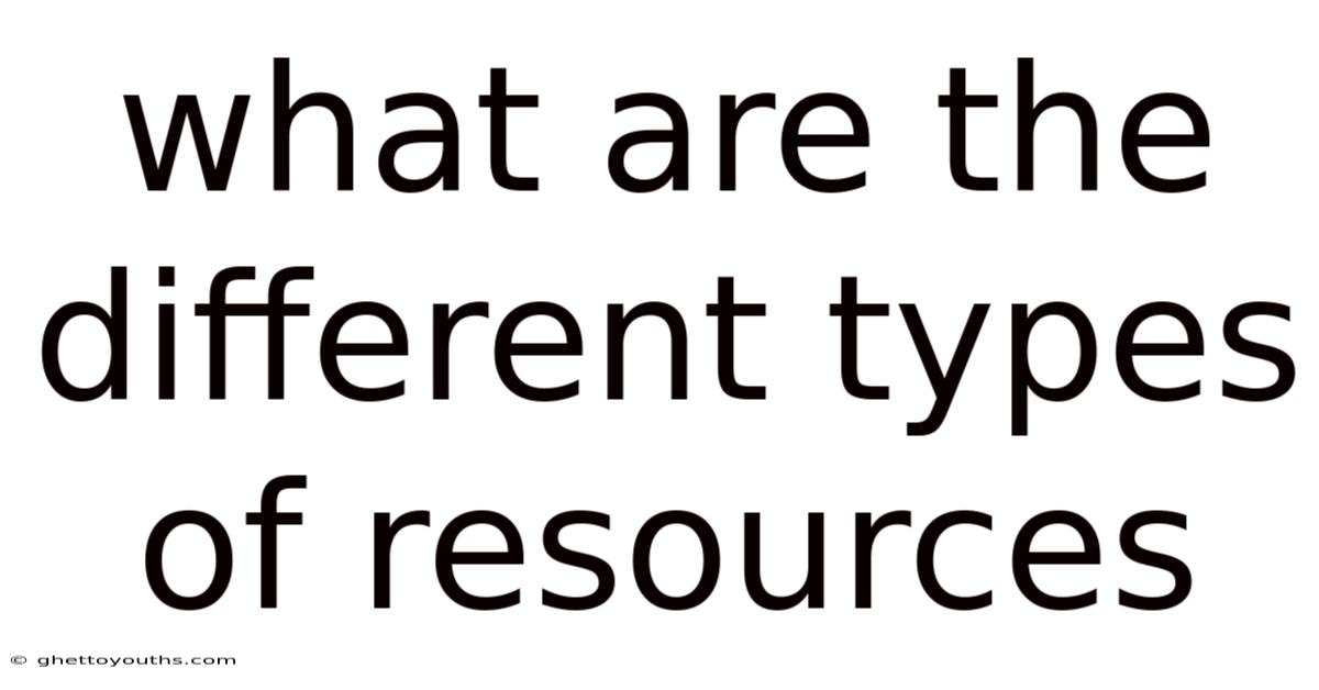 What Are The Different Types Of Resources