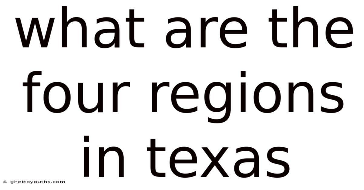 What Are The Four Regions In Texas