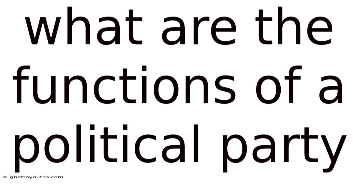 What Are The Functions Of A Political Party