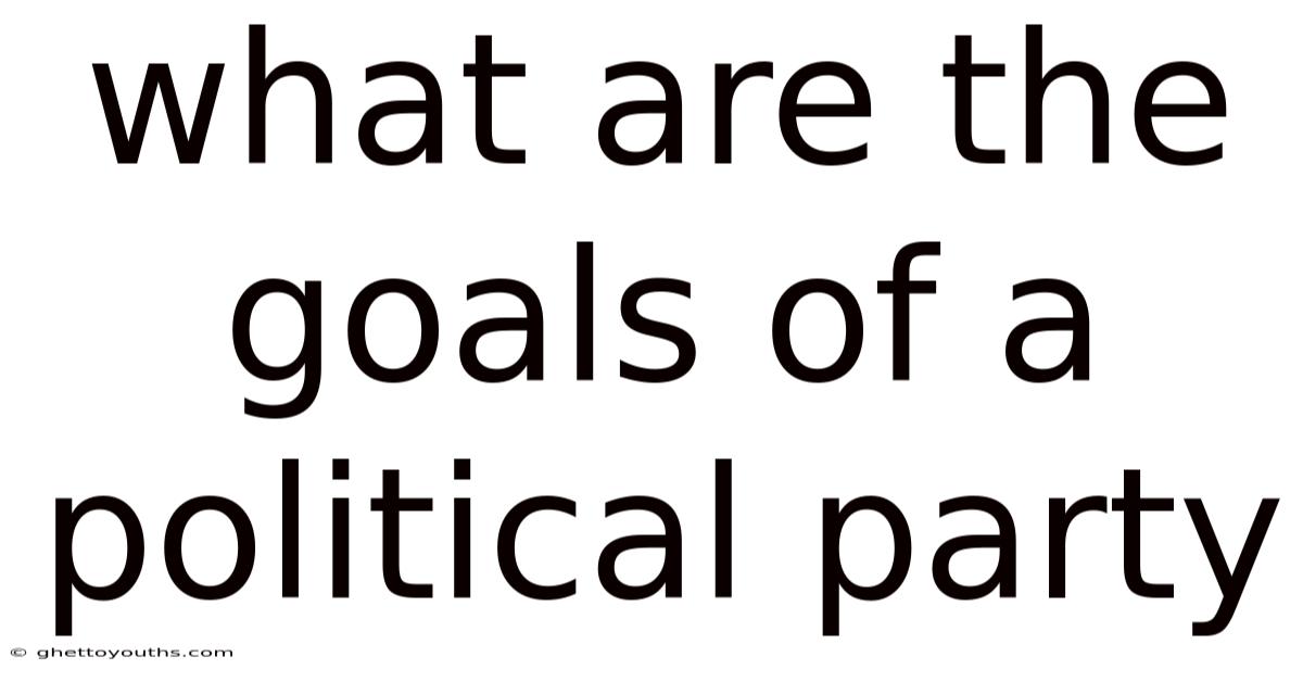 What Are The Goals Of A Political Party