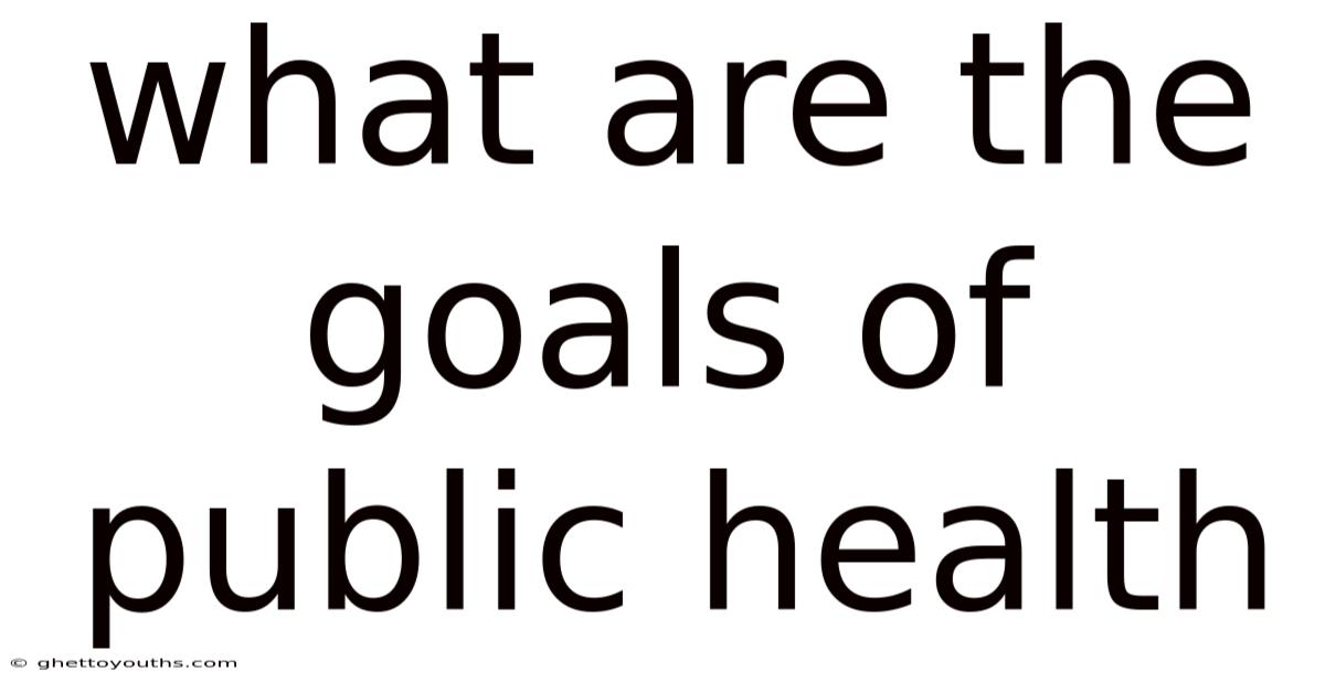 What Are The Goals Of Public Health