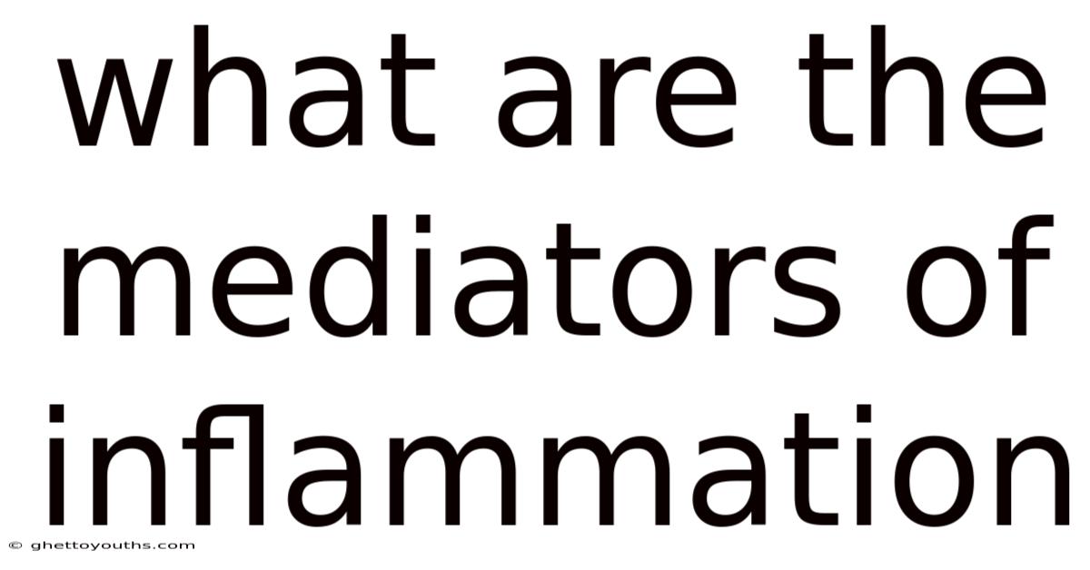 What Are The Mediators Of Inflammation