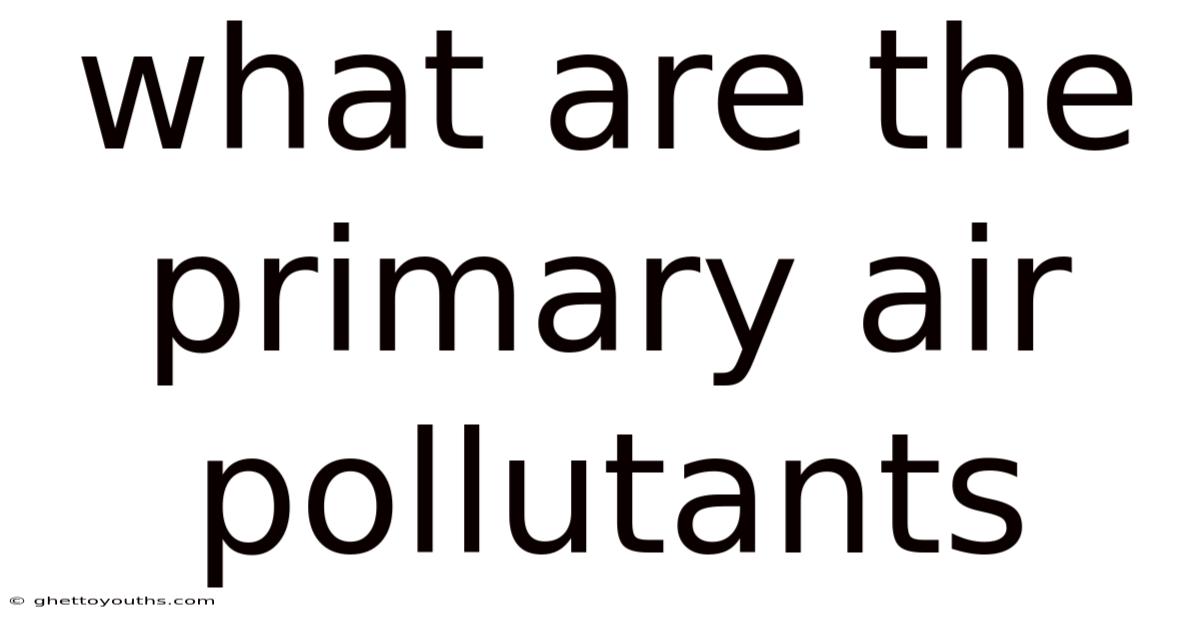 What Are The Primary Air Pollutants