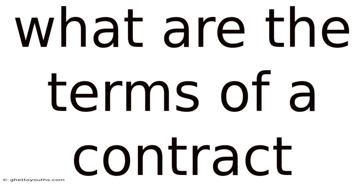 What Are The Terms Of A Contract